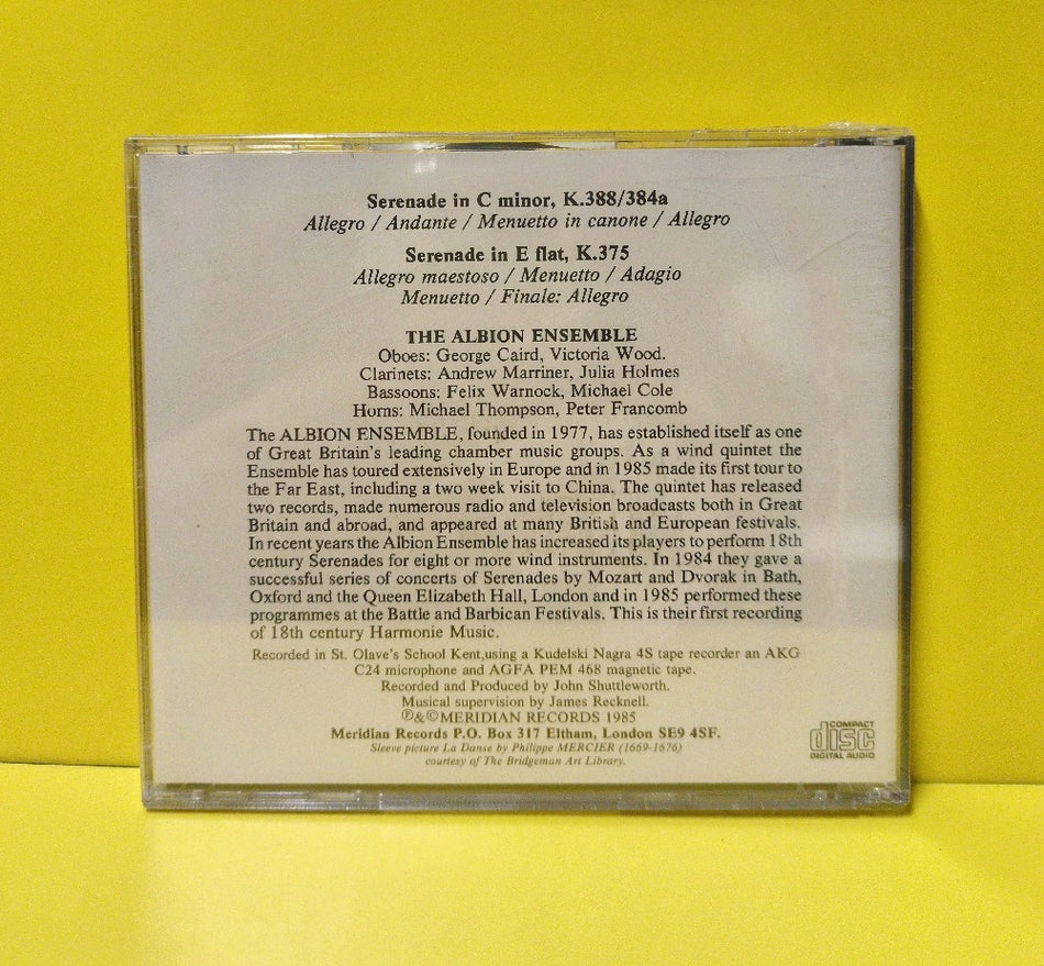 Mozart, The Albion Ensemble - Serenade In C Minor, K.388/384a - Serenade In E Flat, K 375 - 1985 - CDE 84107 - New - Sealed - CDs - UK Import