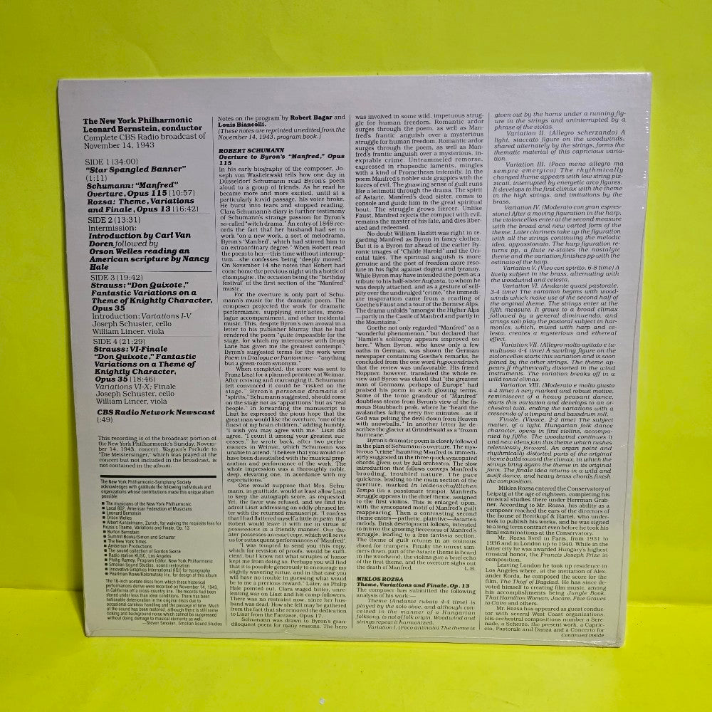 Leonard Bernstein, New York Philharmonic - Leonard Bernstein New York Philharmonic Debut / Promo  - 1983 - Monaural 831/2 - New - Sealed - Vinyl