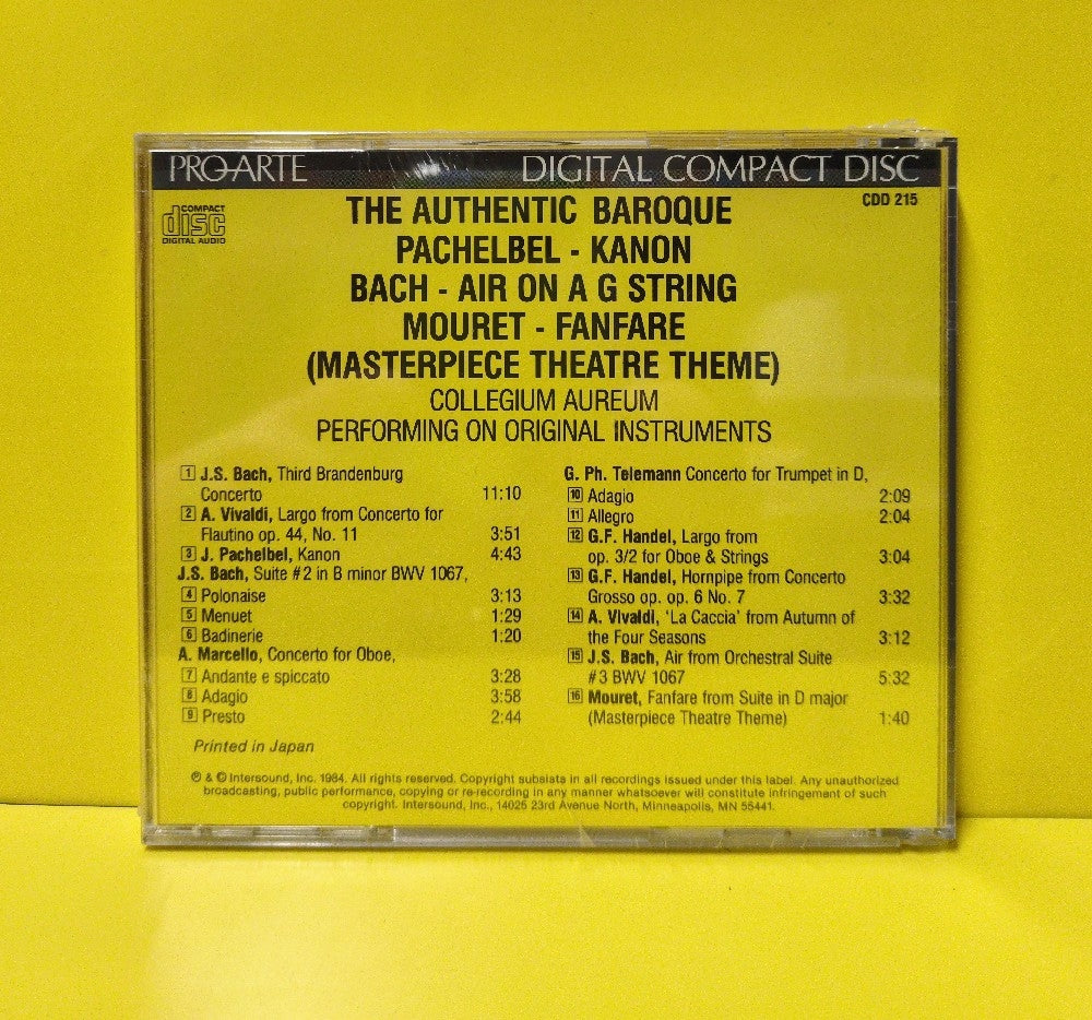Pachelbel, Bach, Mouret, Collegium Aureum - The Authentic Baroque - 1984 - CDD 215 - New - Sealed - CDs - Japan Import