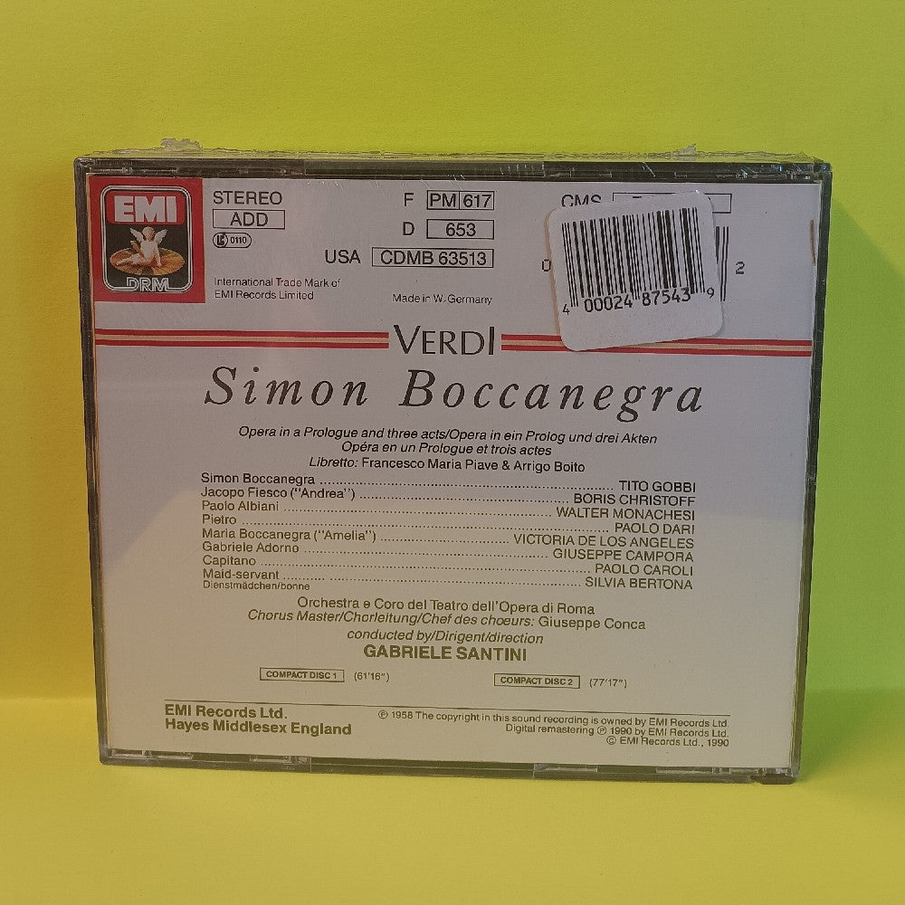 Verdi: Victoria De Los Angeles - Gobbi - Christoff - Santini - Simon Boccanegra - CMS 7 63513 2 - New - Sealed - CDs