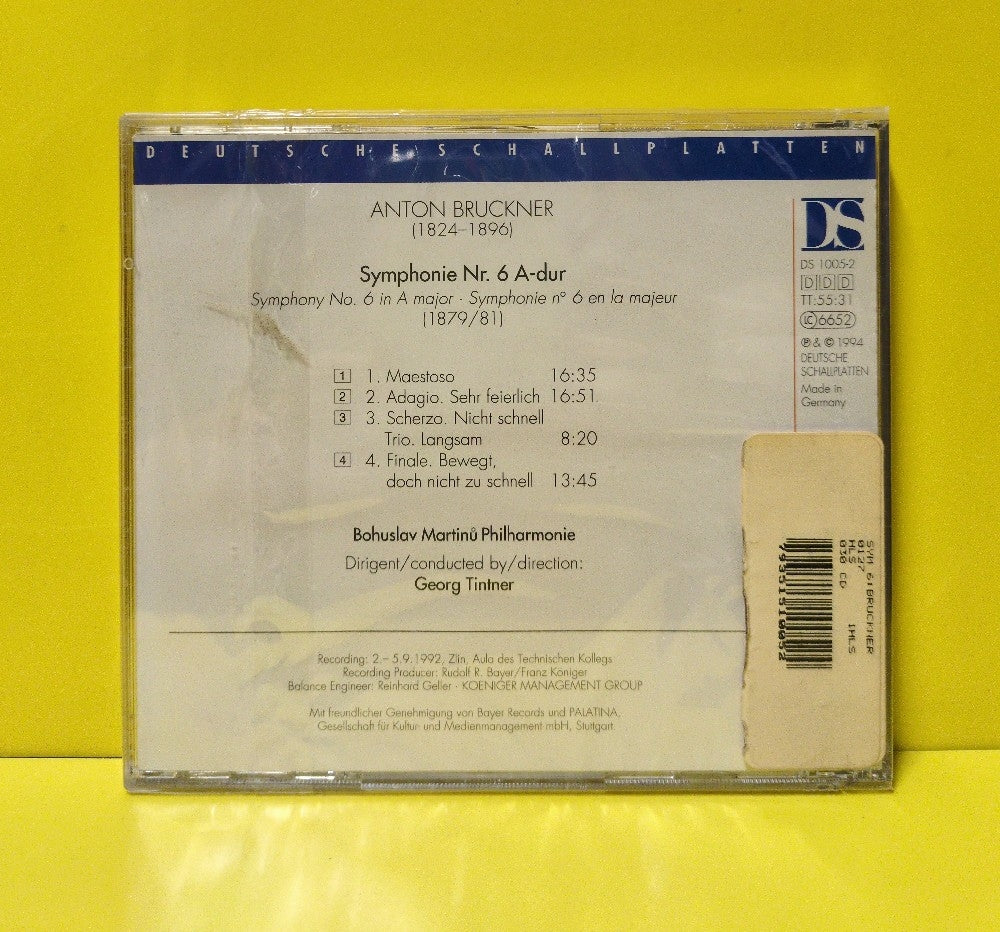 Georg Tintner, The Bohuslav Martinů Philharmonic, Anton Bruckner - Symphony No.6 - 1994 - DS 1005-2 - New - Sealed - CDs - Germany Import
