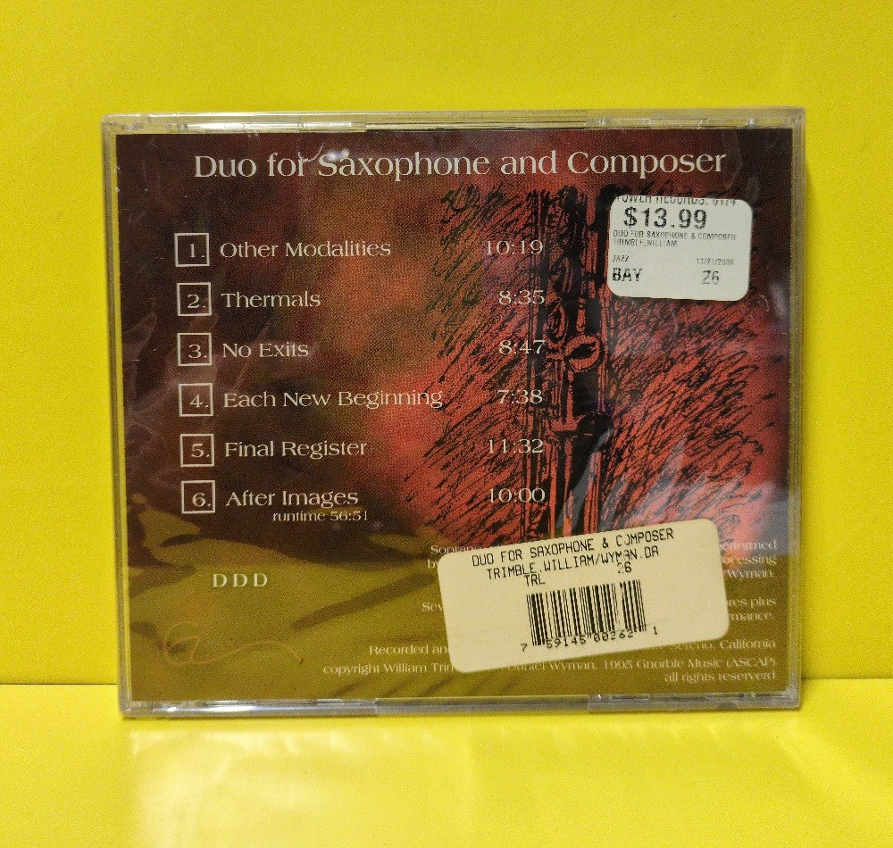 William Trimble, Daniel Wyman - Duo For Saxophone And Composer - 1995 - 9611 - New - Sealed - CDs