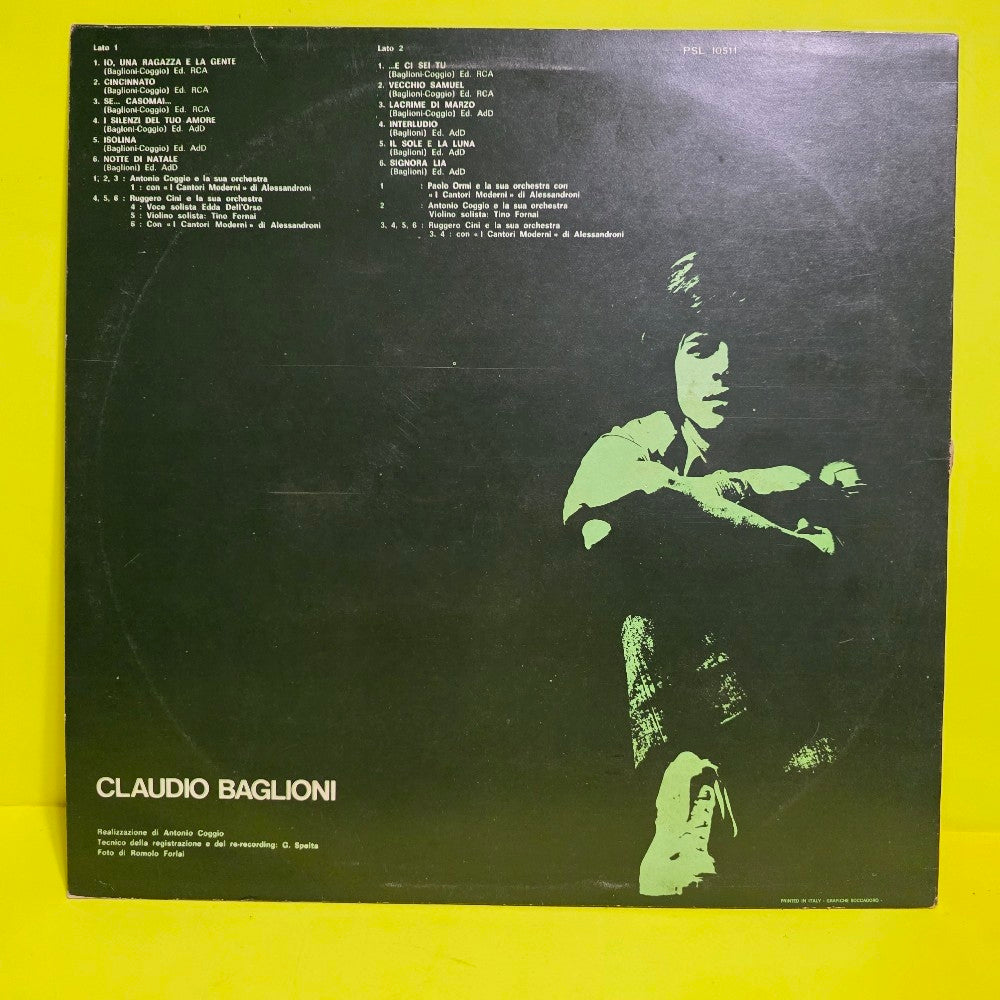 Claudio Baglioni  - Un Cantastorie Dei Giorni Nostri - 1971 - PSL 10511 - Used - VG++ - Vinyl