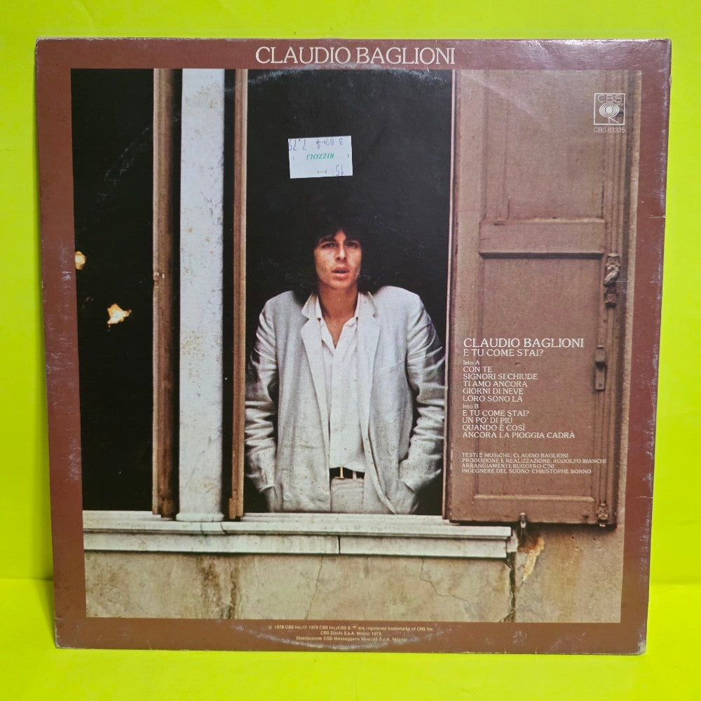 Claudio Baglioni  - E Tu Come Stai? - 1978 - CBS 83335 - Used - VG++ - Vinyl