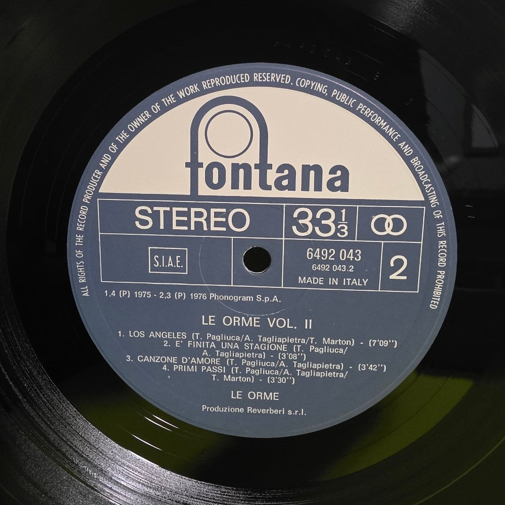 Le Orme - Le Orme Vol 2 - 1977 - 6492 O43 - Used - EX - Vinyl