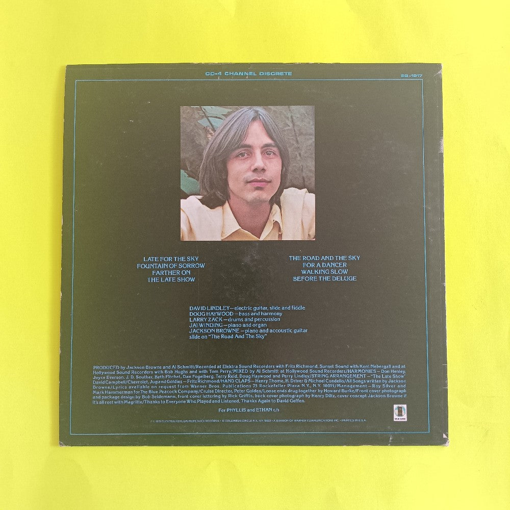 Jackson Browne - Late For The Sky QUAD - 1974 - EQ-1017 - Used - VG++ - Vinyl