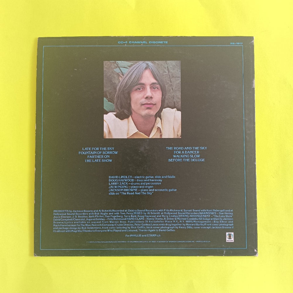 Jackson Browne - Late For The Sky QUAD - 1974 - EQ-1017 - Used - VG++ - Vinyl