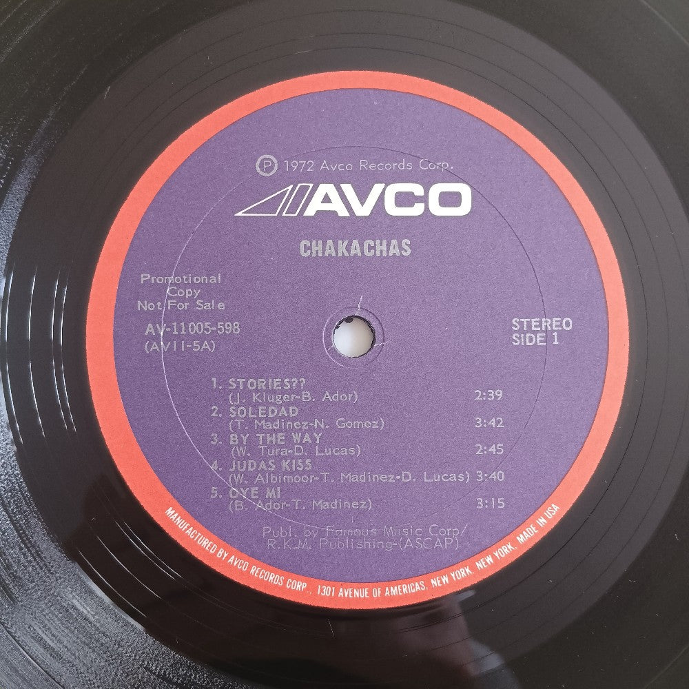 Chakachas - Chakachas Self Titled PROMO - 1972 - AV-11005-598 - Used - VG+ - Vinyl