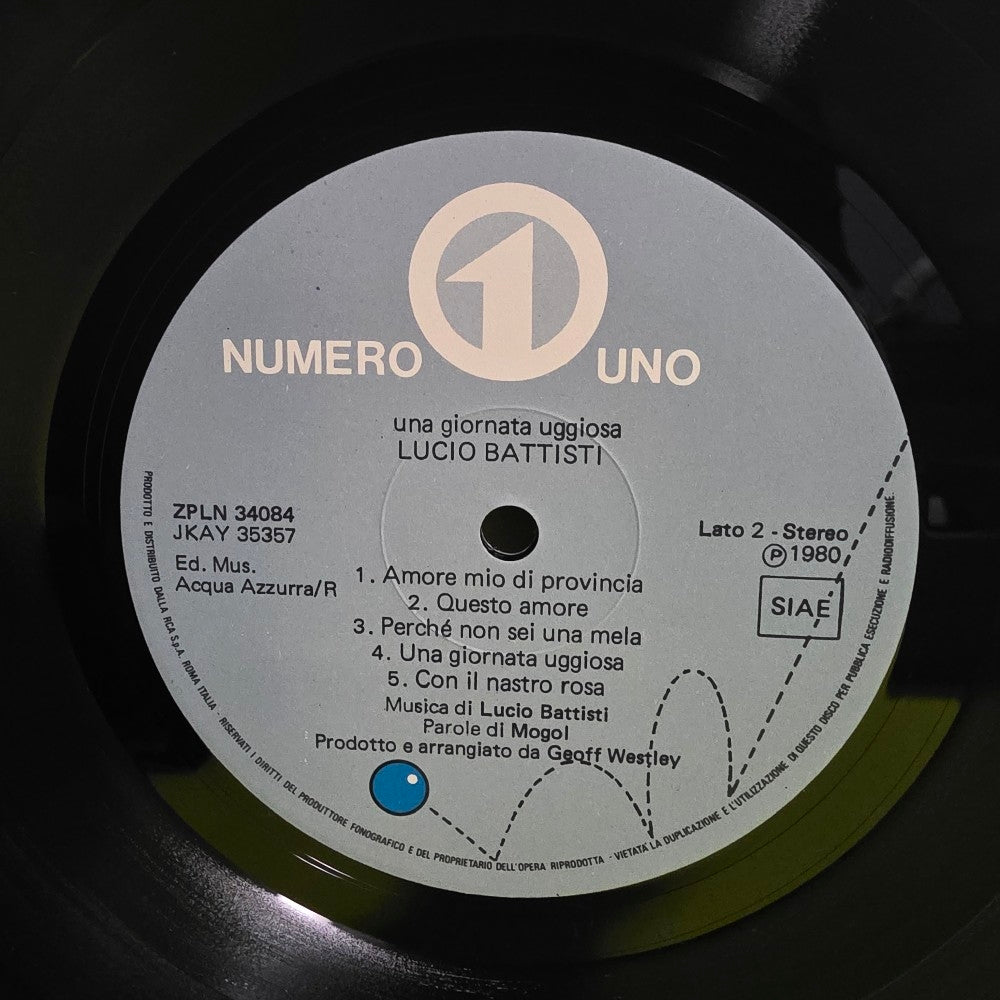 Lucio Battisti  - Una Giornata Uggiosa - 1980 - ZPLN 34084 - Used - VG++ - Vinyl
