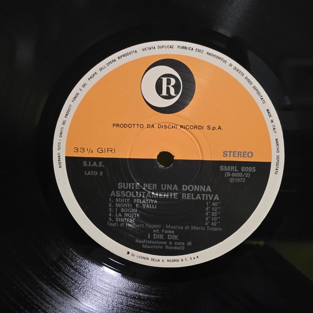 I Dik Dik - Suite Per Una Donna Assolutamente Relativa - 1972 - SMRL 6095 - Used - VG++ - Vinyl