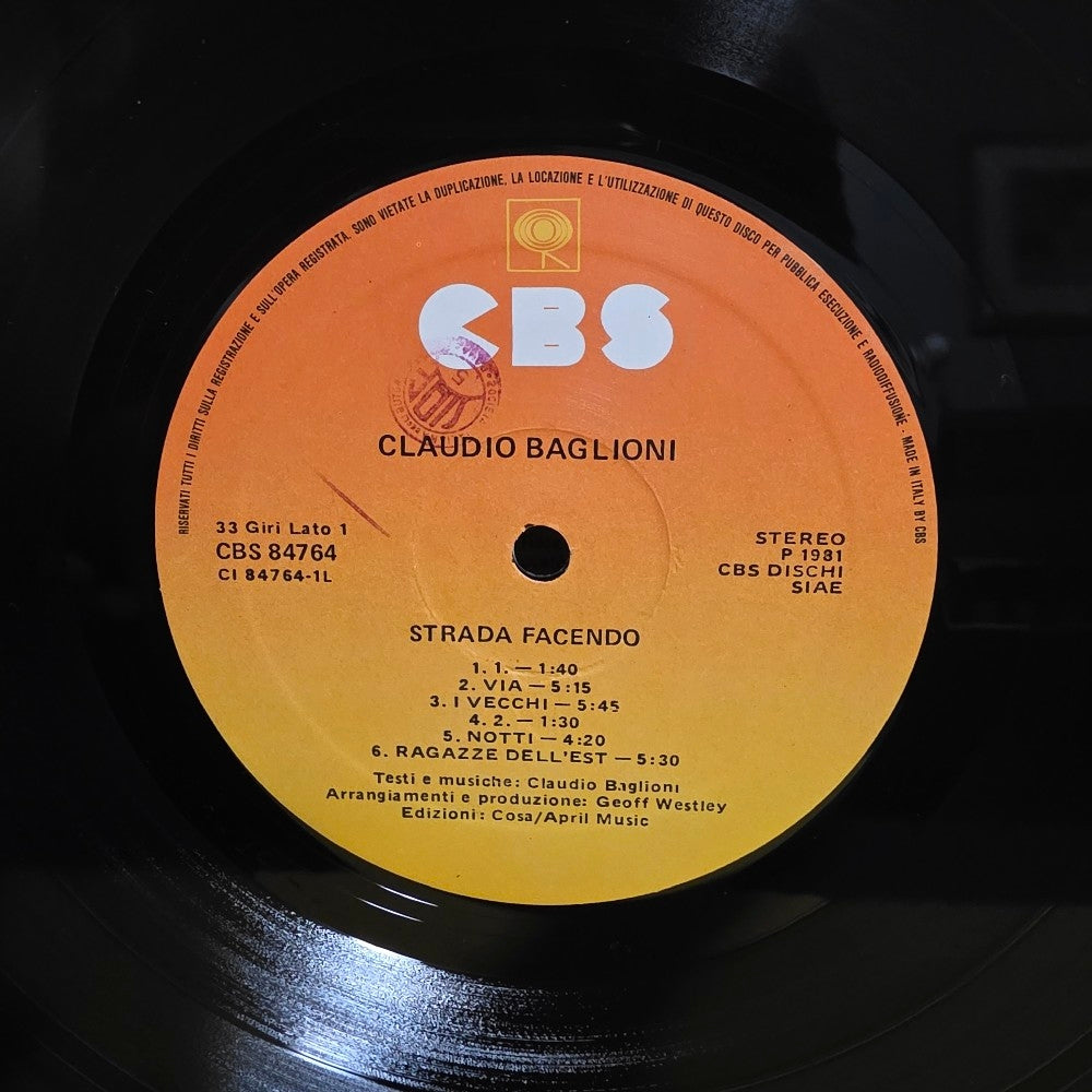 Claudio Baglioni  - Strada Facendo - 1981 - CBS 84764 - Used - VG++ - Vinyl
