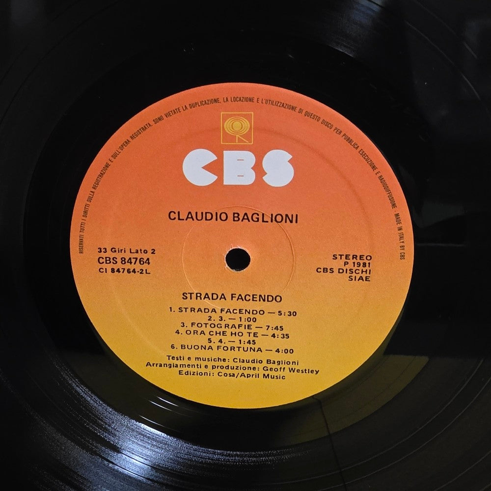 Claudio Baglioni  - Strada Facendo - 1981 - CBS 84764 - Used - VG++ - Vinyl