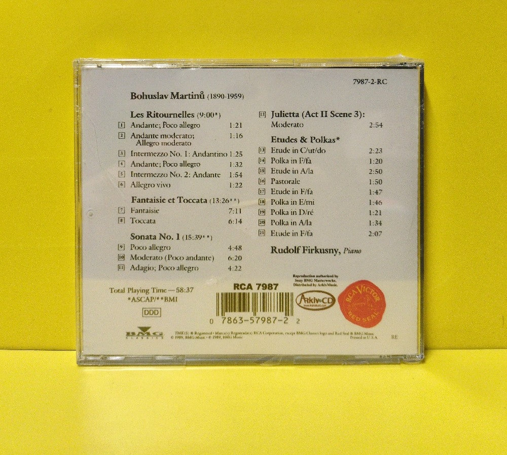 Martinů  /  Rudolf Firkusny - Piano Sonata No.1 • Les Ritournelles • Fantaisie Et Toccata - 1989 - 7987-2-RC - New - Sealed - CDs