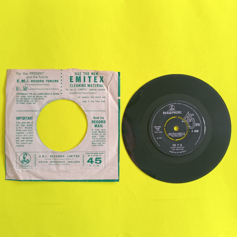 Beatles - Ticket To Ride UK 7" Push Out - 1965 - R 5265 - Used - VG - Vinyl
