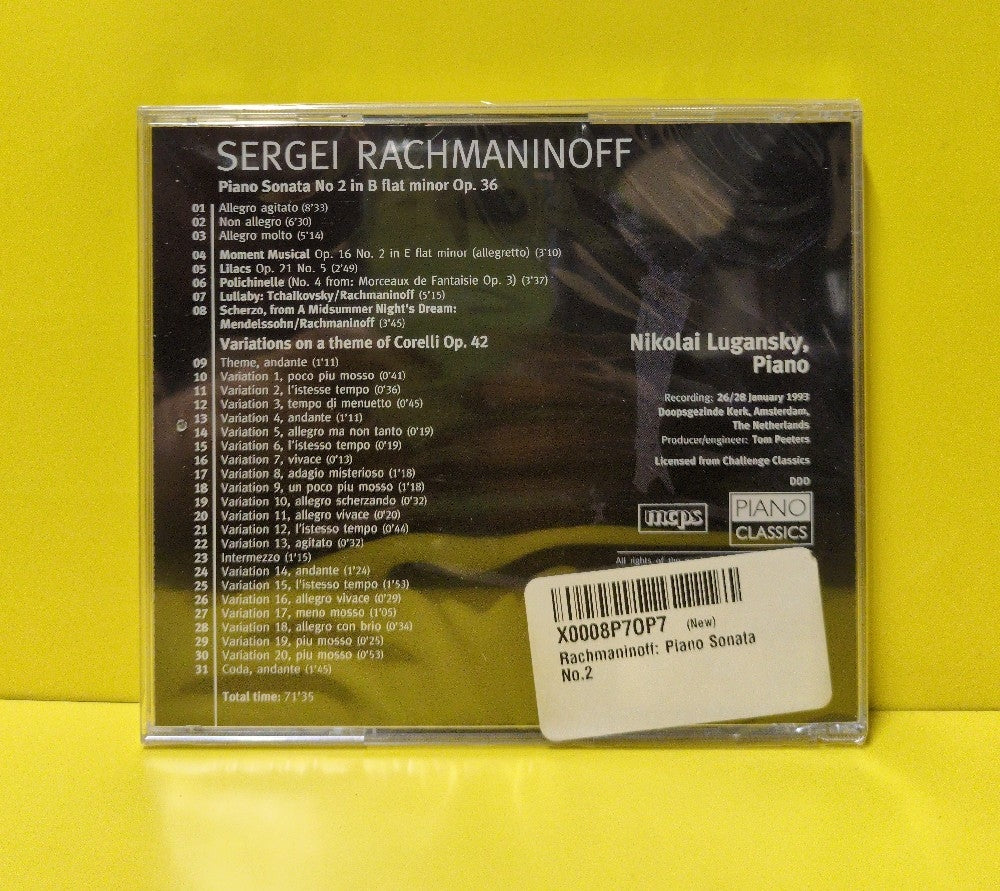 Rachmaninoff, Nikolai Lugansky - Piano Sonata 2 & Corelli Variations - PCL0001 - New - Sealed - CDs