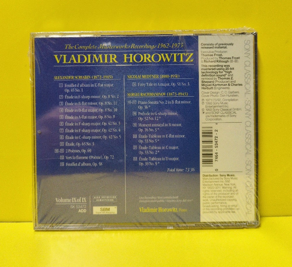 Horowitz, Sergei Rachmaninov, Alexander Scriabin - Late Russian Romantics - 1993 - SK 53472 - New - Sealed - CDs - Remastered