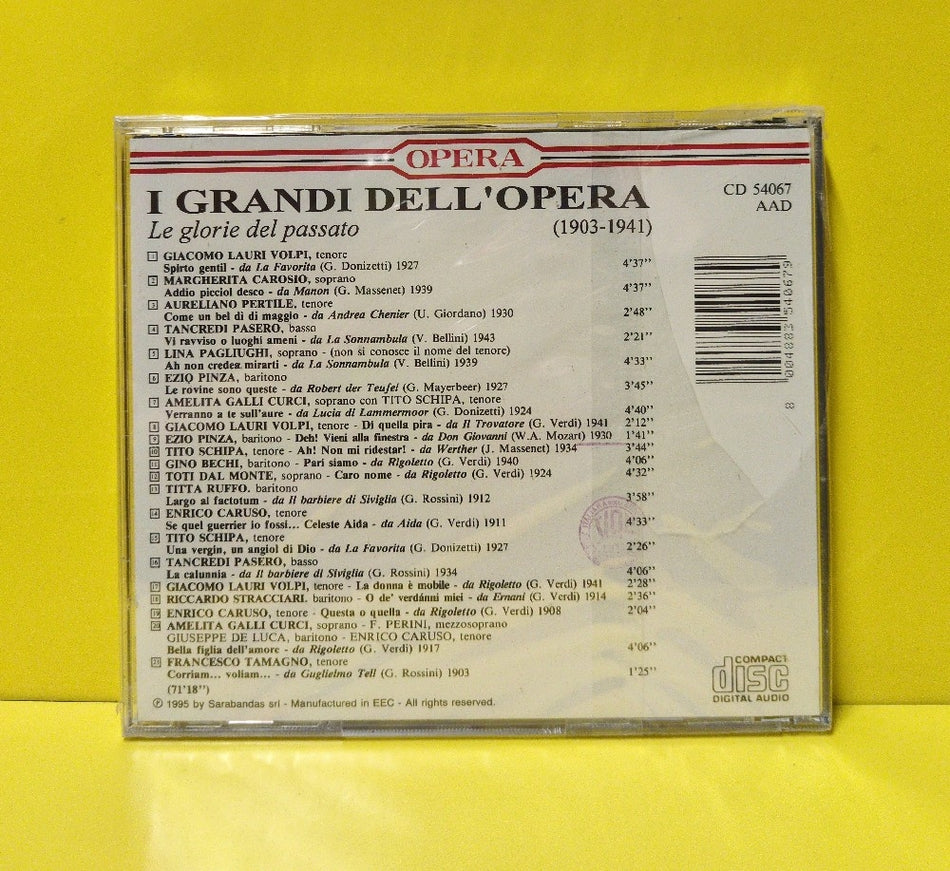 Various - I Grandi Dell'Opera - Le Glorie Del Passato - 1995 - CD 54067 - New - Sealed - CDs