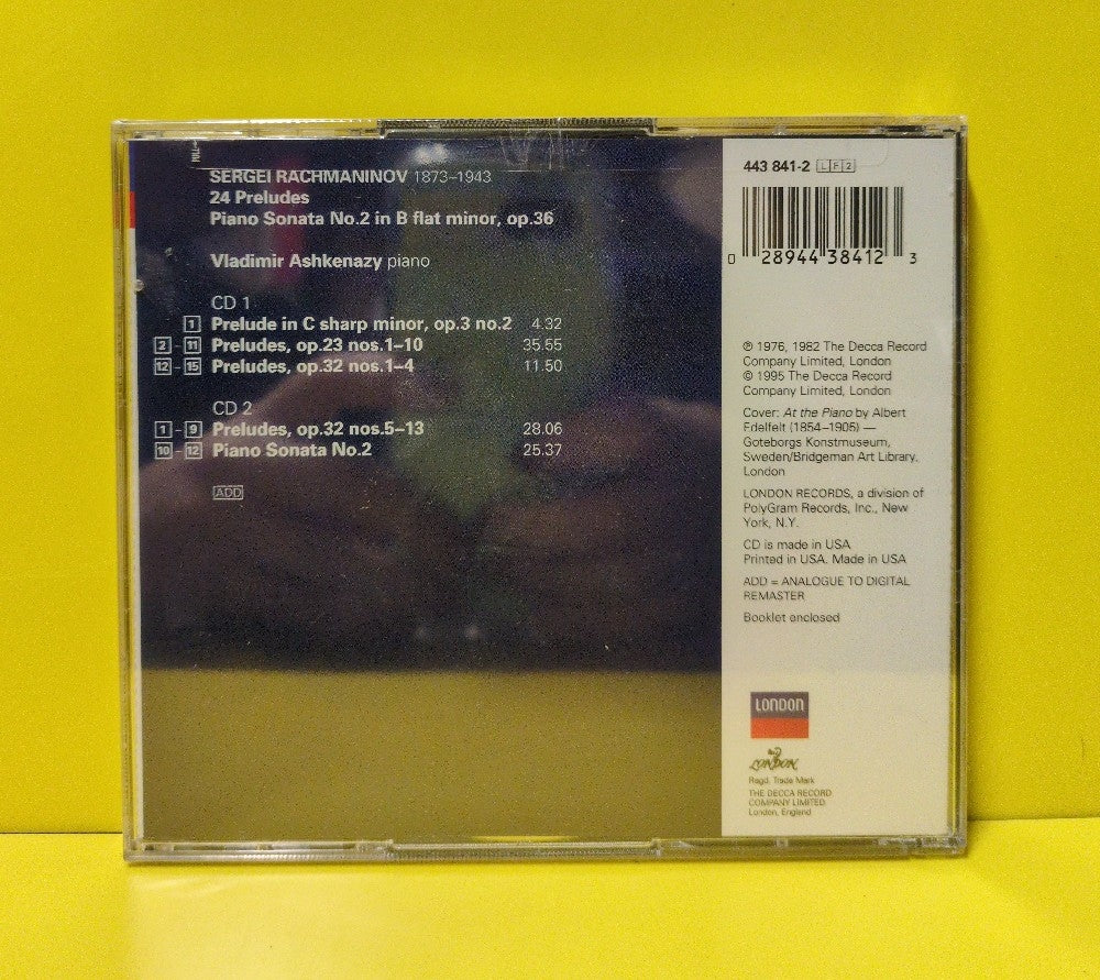 Rachmaninov, Vladimir Ashkenazy - 24 Preludes • Sonata No. 2 - 443 841-2 - Sealed - CDs - Reissue - Remastered