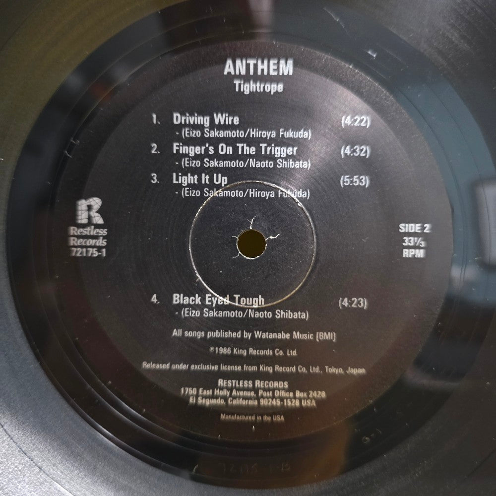 Anthem  - Tightrope - 1986 - 72175-1 - Used - VG++ - Vinyl
