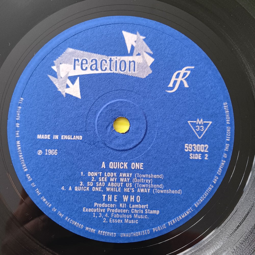 The Who - A Quick One UK OG MONO - 1966 - 593 002 - Used - VG++ - Vinyl