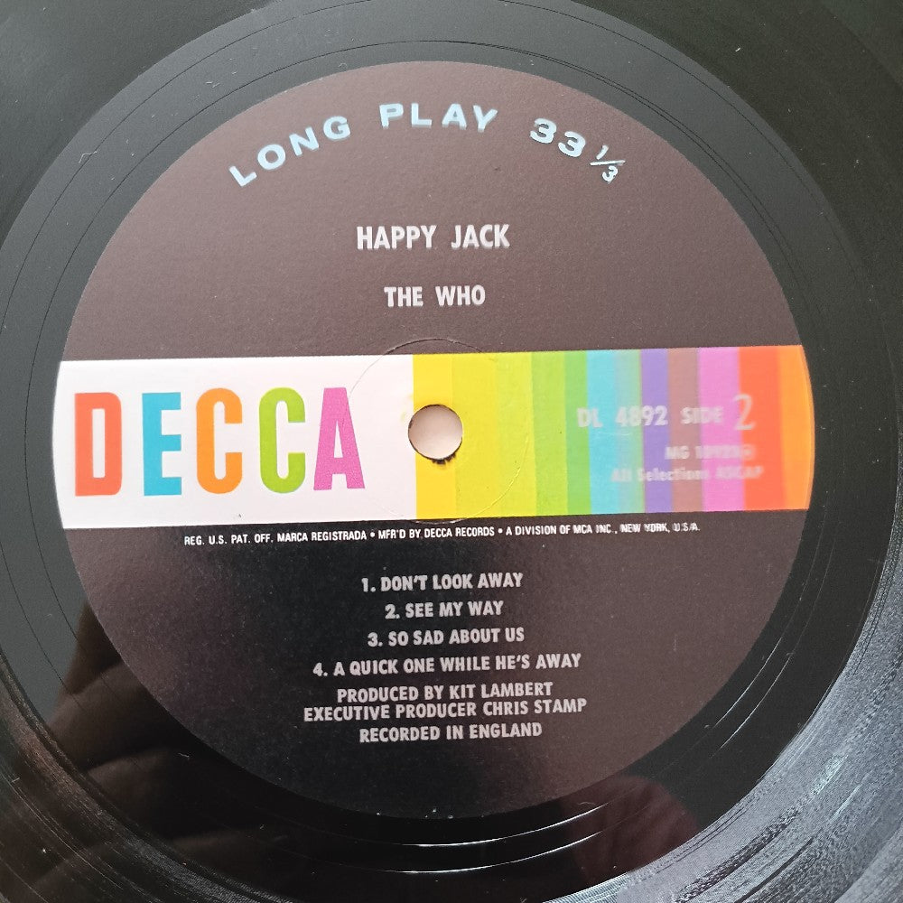 The Who - Happy Jack SHRINK MONO Fan Club - 1967 - DL 4892 - Used - VG++ - Vinyl