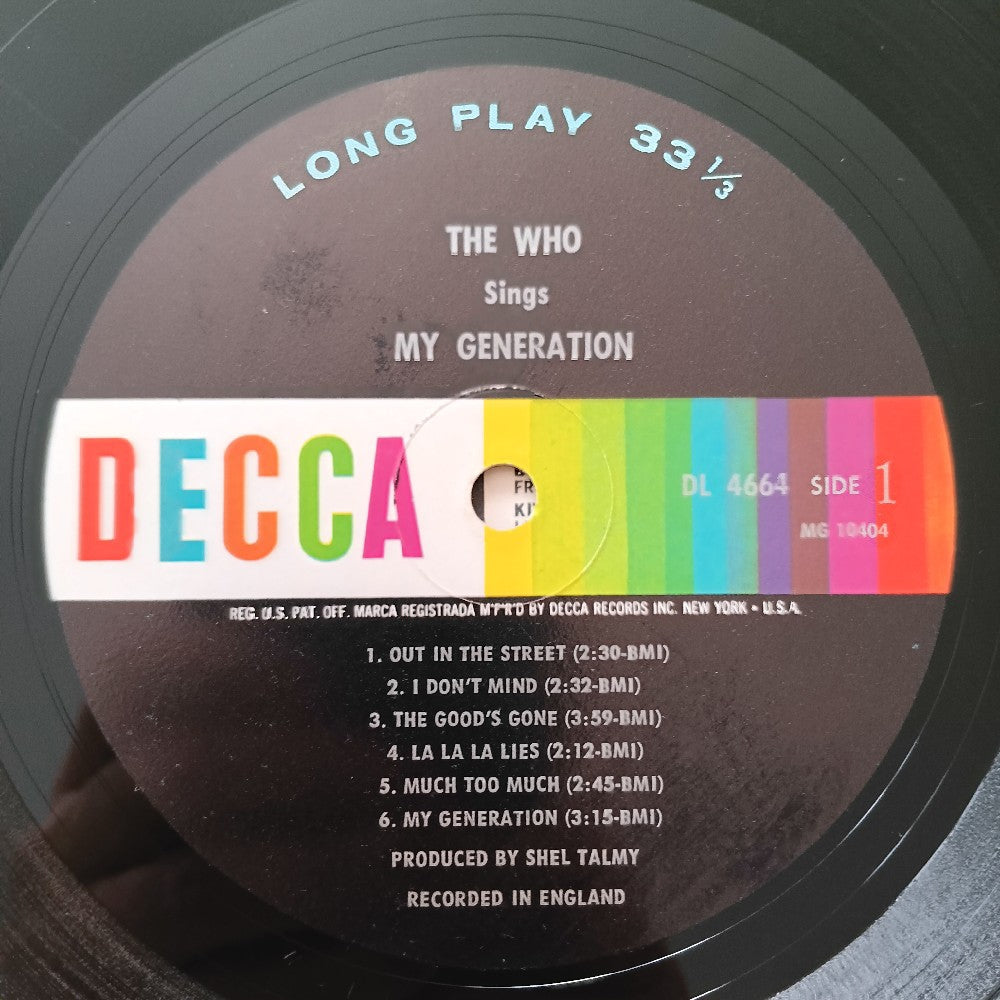 The Who - Sings My Generation MONO - 1966 - DL 4664 - Used - VG++ - Vinyl