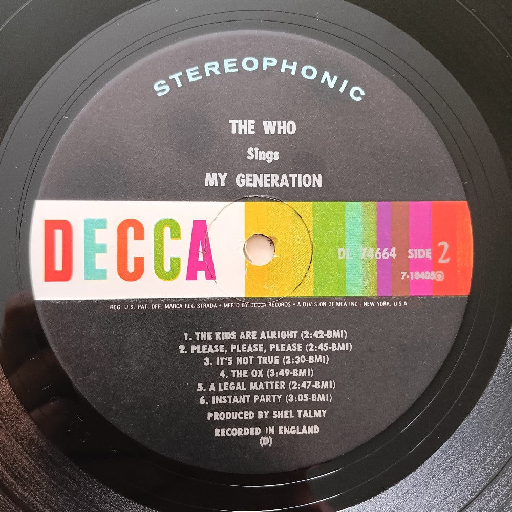 The Who - Sings My Generation - 1971 - DL 74664 - Used - VG++ - Vinyl