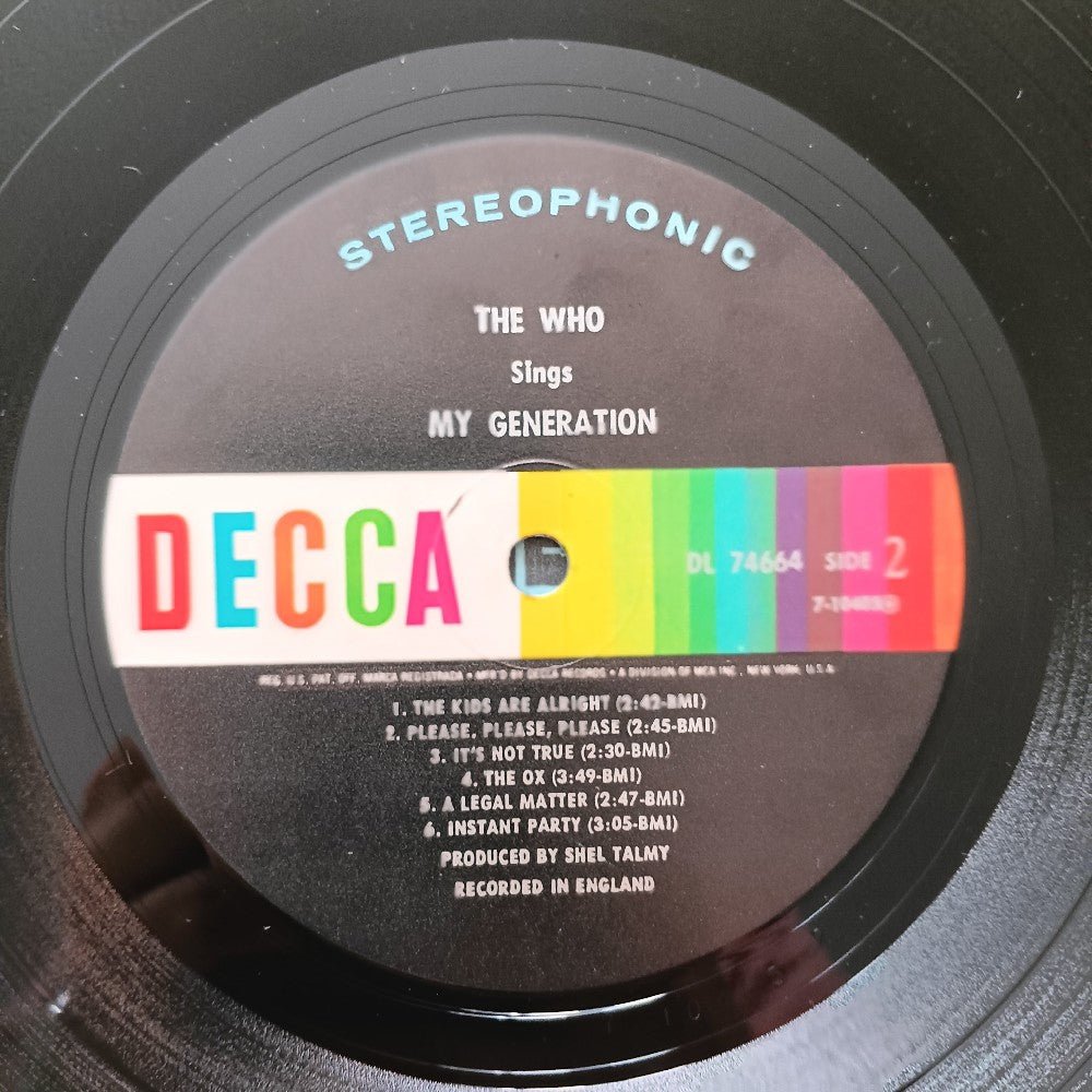 The Who - Sings My Generation - 1967 - DL 74664 - Used - VG++ - Vinyl