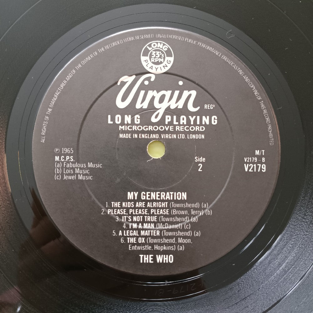 The Who - My Generation UK Lois Music - 1980 - V 2179 - Used - VG++ - Vinyl