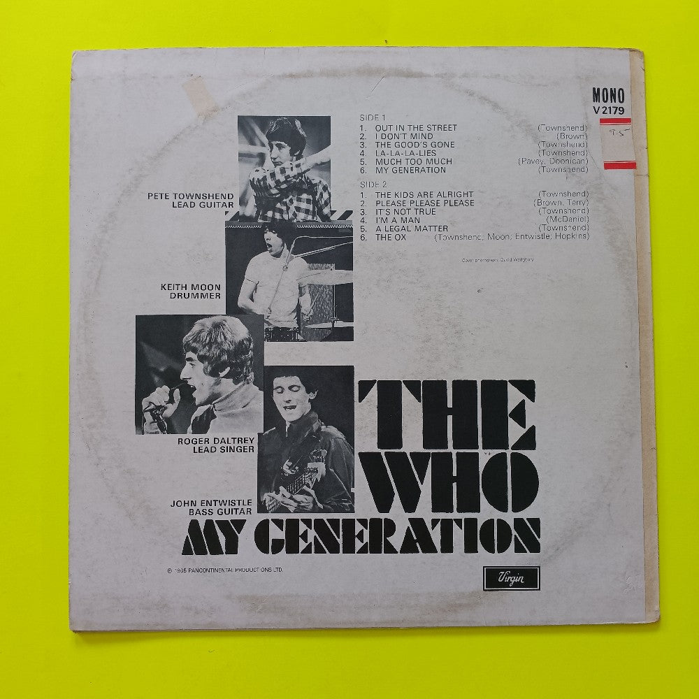 The Who - My Generation UK Intersong - 1980 - V 2179 - Used - VG++ - Vinyl
