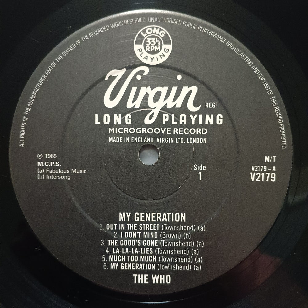 The Who - My Generation UK Intersong - 1980 - V 2179 - Used - VG++ - Vinyl