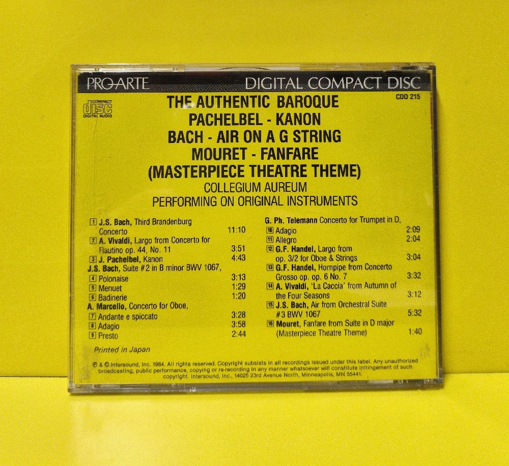 Pachelbel, Bach, Mouret, Collegium Aureum - The Authentic Baroque - 1984 - CDD 215 - Used - EX - CDs - Japan Import