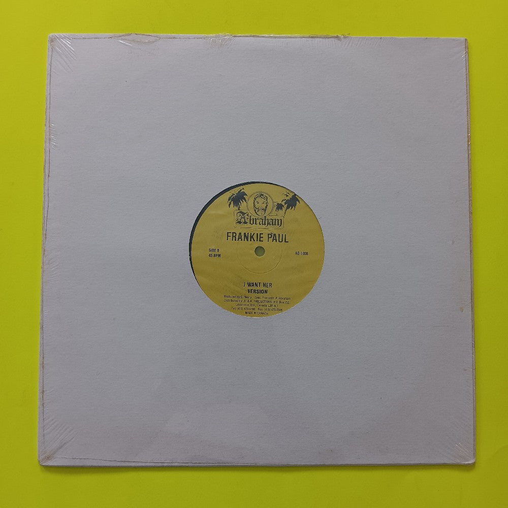 Frankie Paul - I Want Her 12" - AD-1008 - New - Sealed - Vinyl