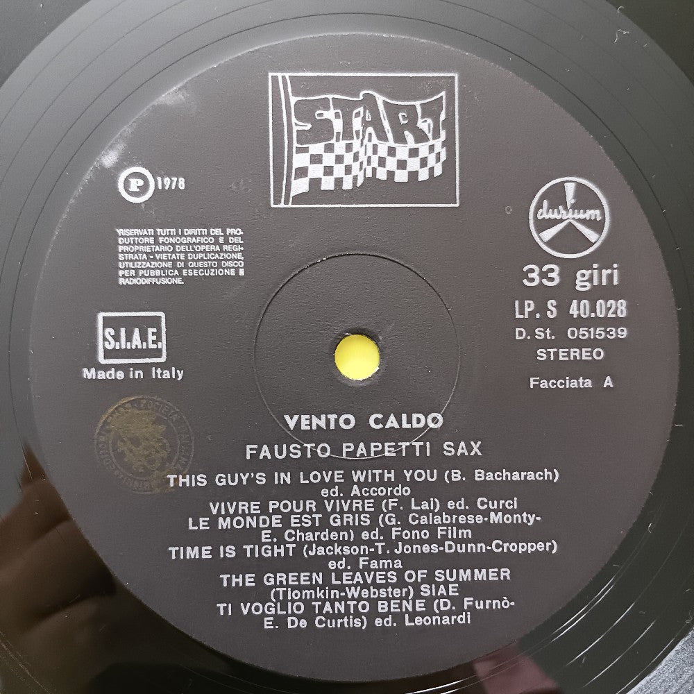 Fausto Papetti - Vento Caldo ITALY  - 1978 - LPS 40028 - Used - VG++ - Vinyl