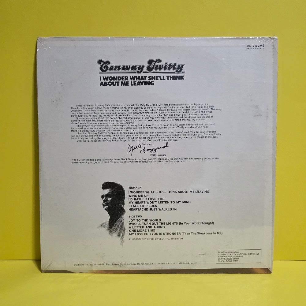 Conway Twitty - I Wonder What She'll Think About Me Leaving - 1971 - DL 75292 - New - Sealed - Vinyl