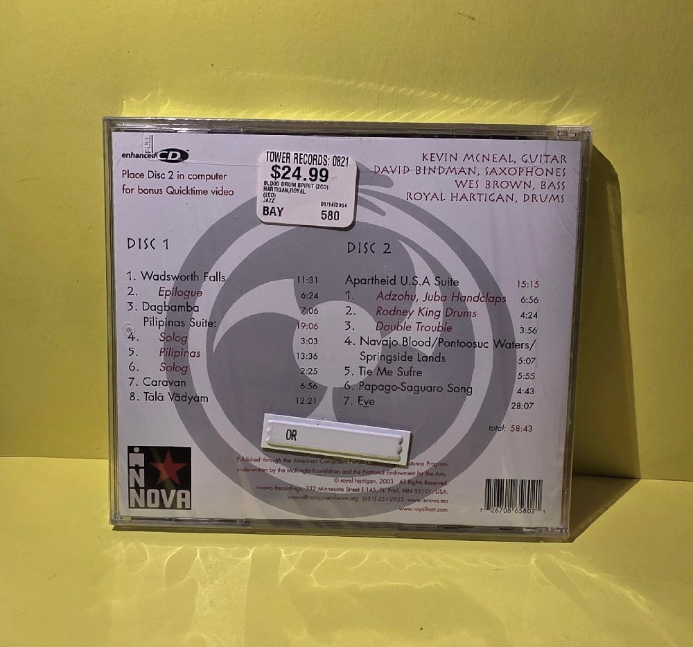 Royal Hartigan - Blood Drum Spirit - 2004 - innova 580 - New - Sealed - CDs