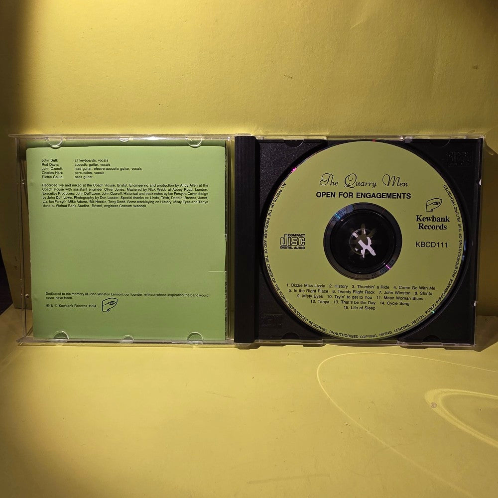 The Quarry Men - Open For Engagement / Autographed  - 1994 - KBCD111 - Used - EX - CDs