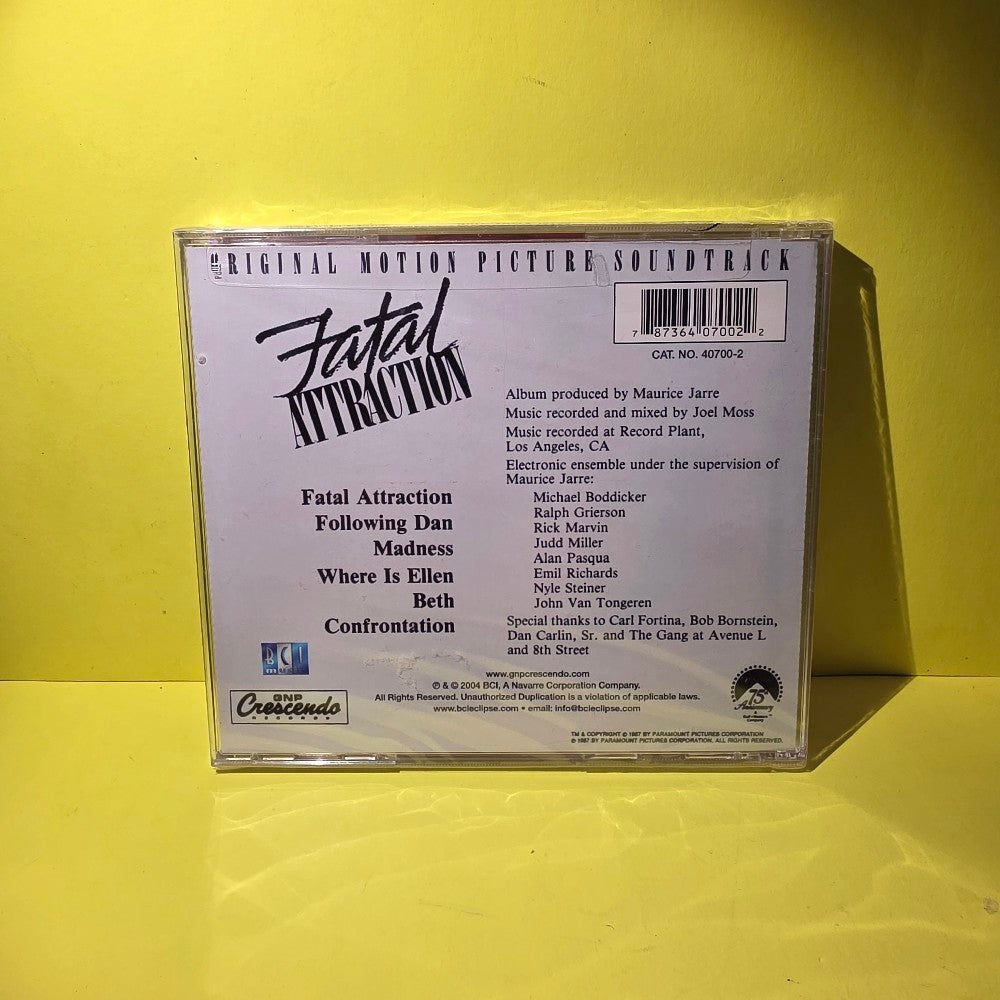 Maurice Jarre - Fatal Attraction (Original Motion Picture Soundtrack) - 2004 - 40700-2 - New - Sealed - CDs