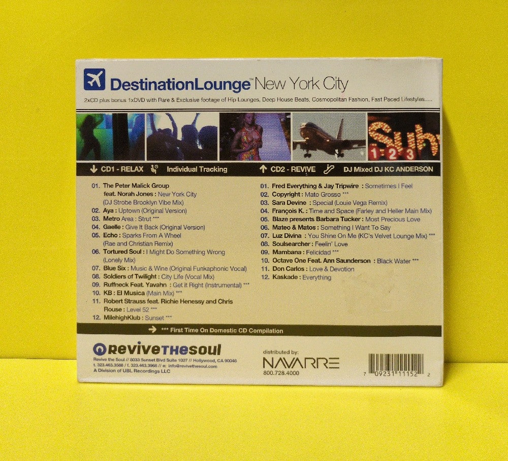 Various - Destination Lounge - New York City - 2005 - RTS 115 - Used - EX - CDs - 2xCD/1xDVD Set