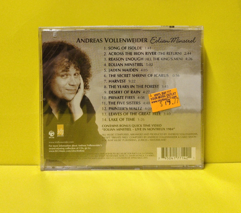 Andreas Vollenweider - Eolian Minstrel - 2008 - KIN 17714 - New - Sealed - CDs