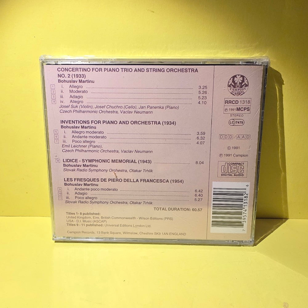 Martinu - Les Fresques De Piero Della Francesca / Lidice / Inventions For Piano And Orchestra - 1991 - RRCD 1318 - New - Sealed - CDs