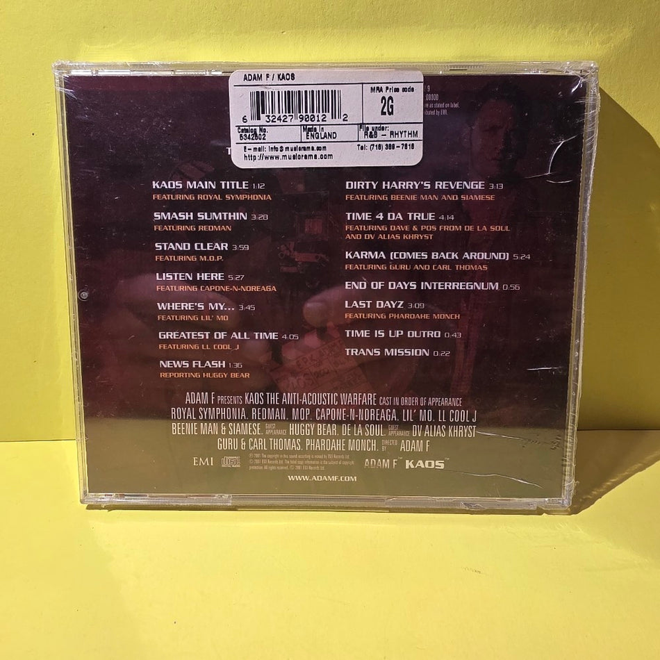 Adam F - Kaos: The Anti-Acoustic Warfare - 2001 - 7243 5 34250 2 9 - New - Sealed - CDs