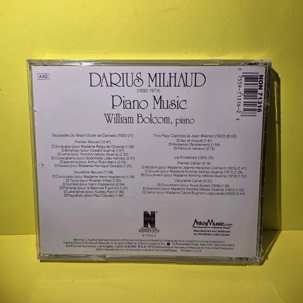 Darius Milhaud - William Bolcom - 1992 - 9 71316-2 - New - Sealed - CDs