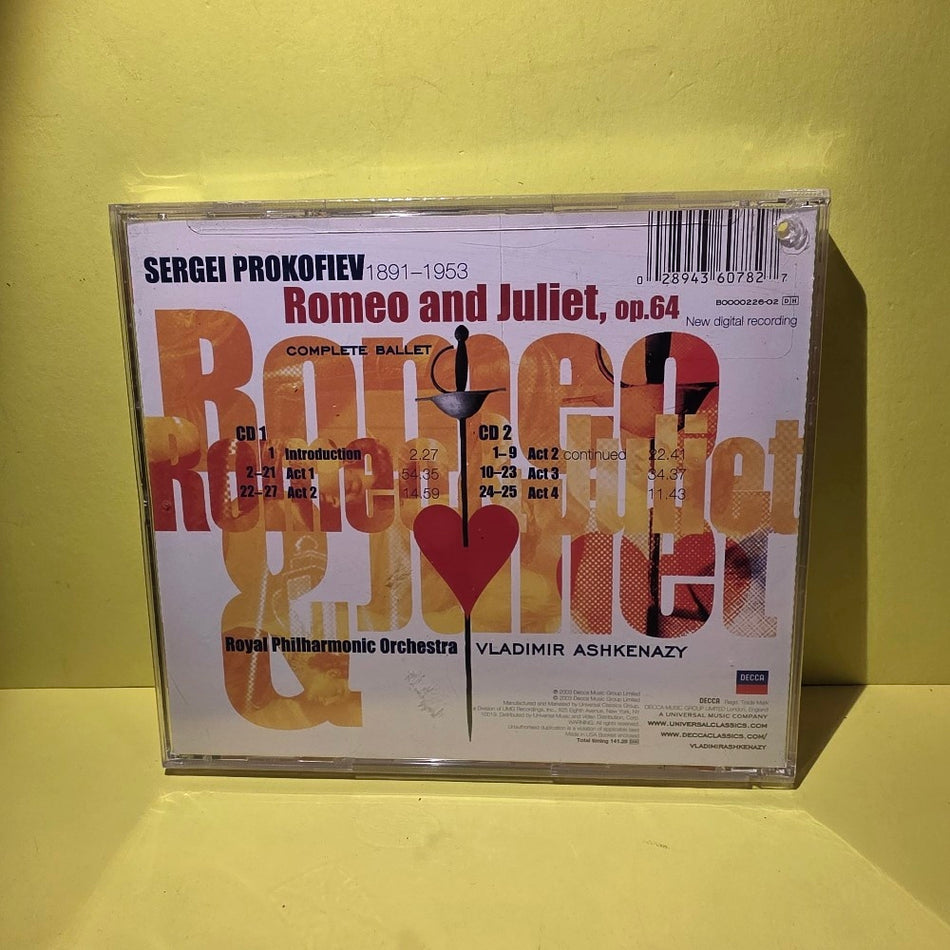 Prokofiev, Royal Philharmonic Orchestra, Ashkenazy - Romeo And Juliet - 2003 - B0000226-02 - New - Sealed - CDs