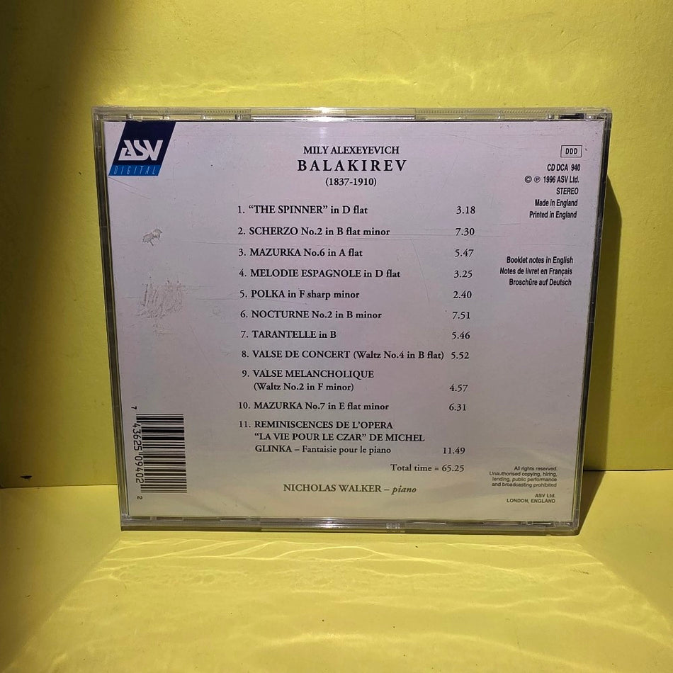 Balakirev - Nicholas Walker  - 1996 - CD DCA 940 - New - Sealed - CDs