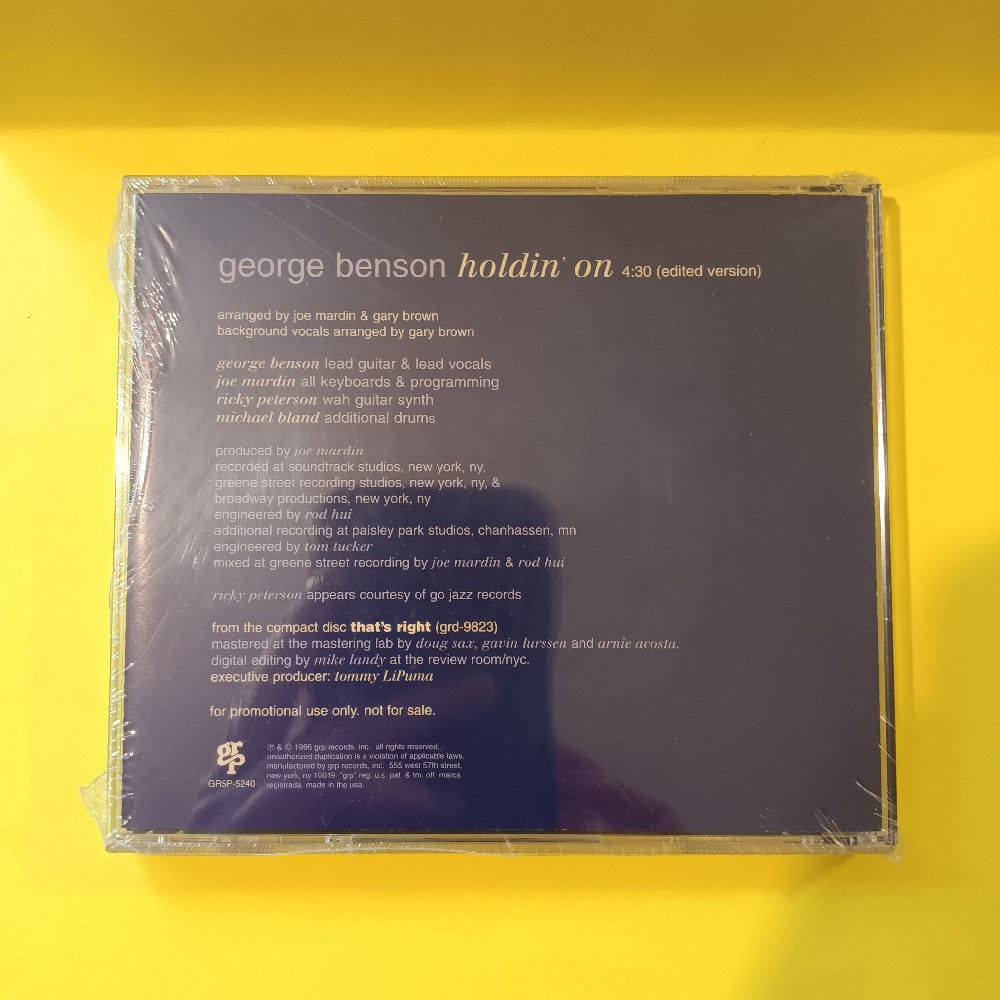 George Benson - Holdin' On PROMO - 1996 - GR5P-5240 - New - Sealed - CDs