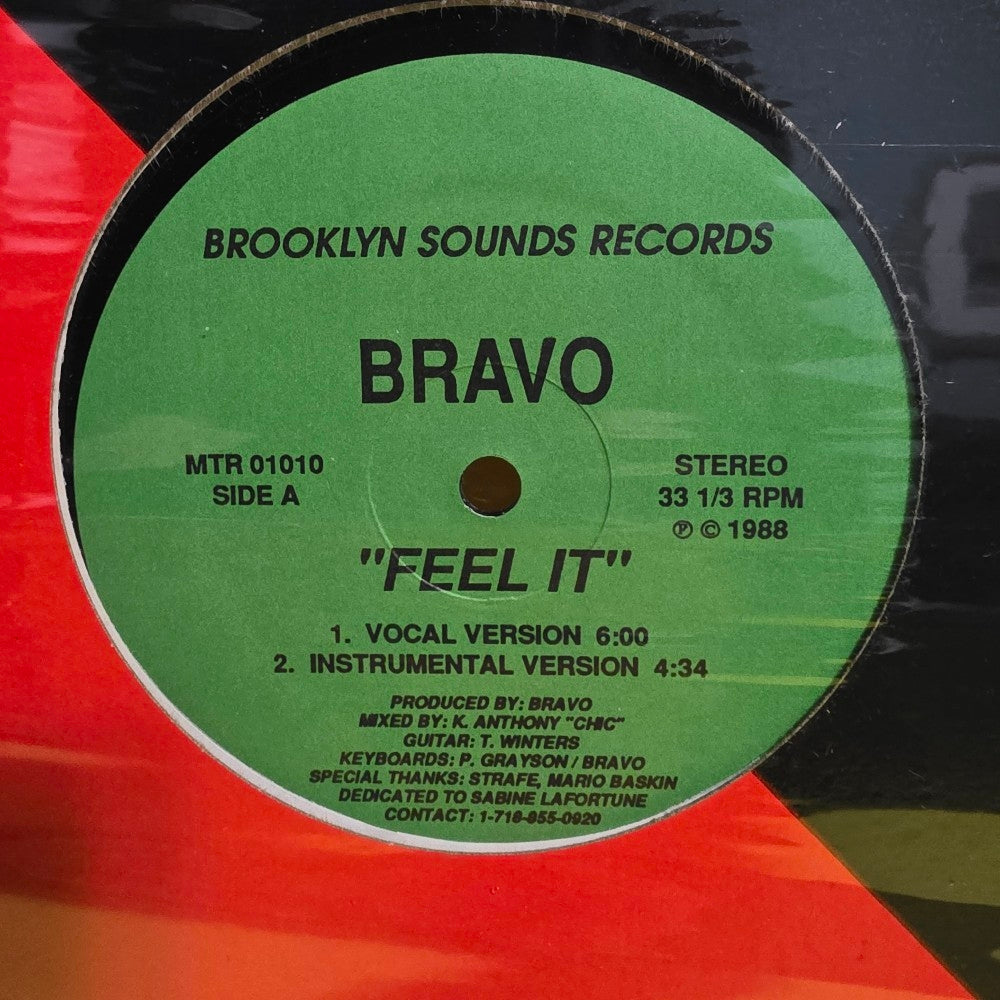 Bravo - Feel It / EX In Shrink  - 1988 - MTR 01010 - Used - EX - Vinyl