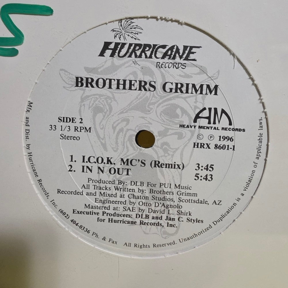 Brother Grimm - I.C.O.K. Mc's / In N Out - 1996 - HRX 8601-1 - New - Sealed - Vinyl