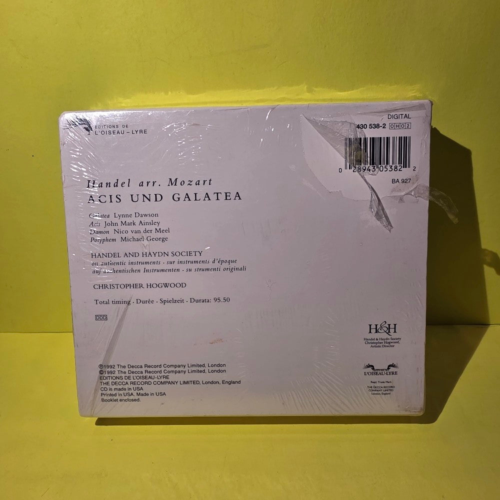 Handel, Mozart - Dawson, Ainsley, Van Der Meel, George, Handel & Haydn Society, Christopher Hogwood - 1992 - 430 538-2 - New - Sealed - CDs