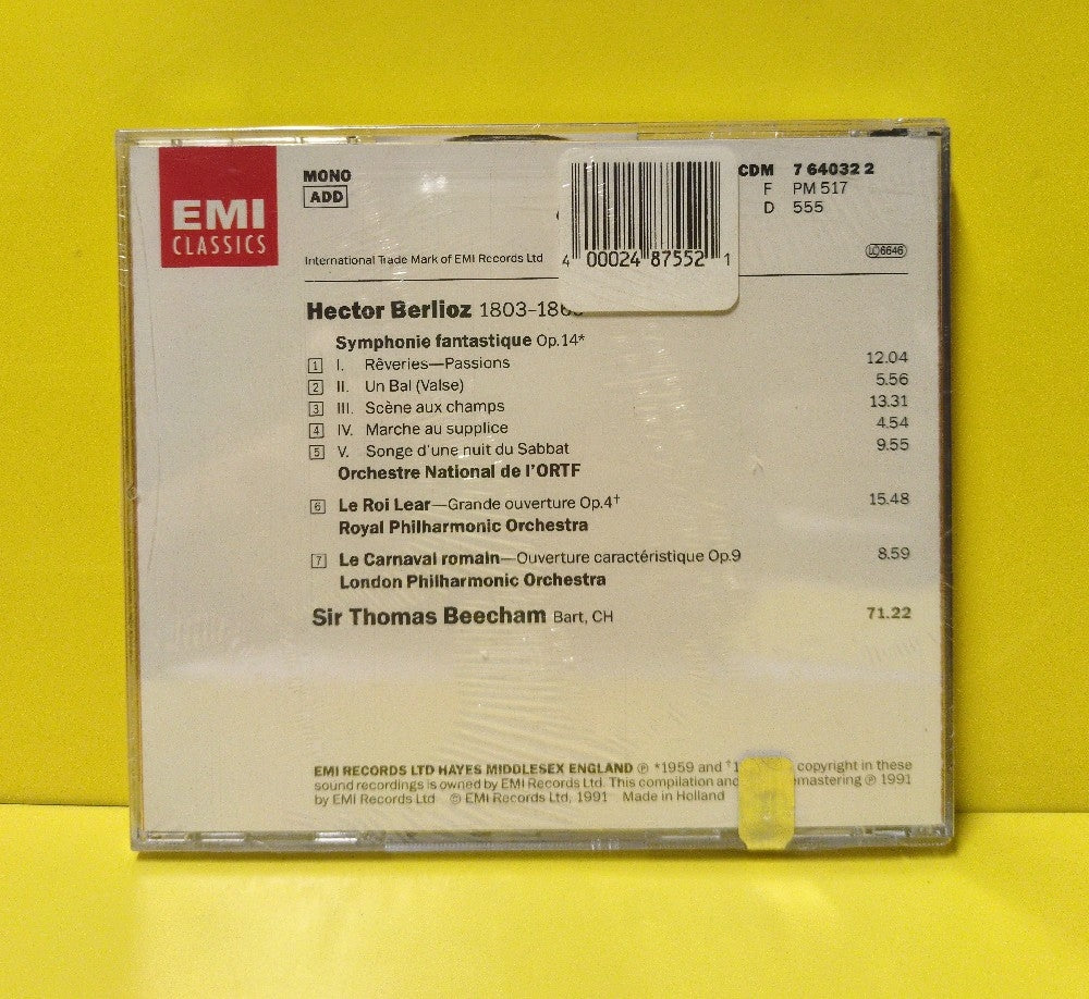 Berlioz, Beecham, Orchestra National De L'ORTF, Royal Philharmonic, London Philharmonic - Symphonies Fantastique (1957 Recording) - Overtures: Le Roi Lear - Le Carnival Romain - 1991 - CDM 7 64032 2 - New - Sealed - CDs